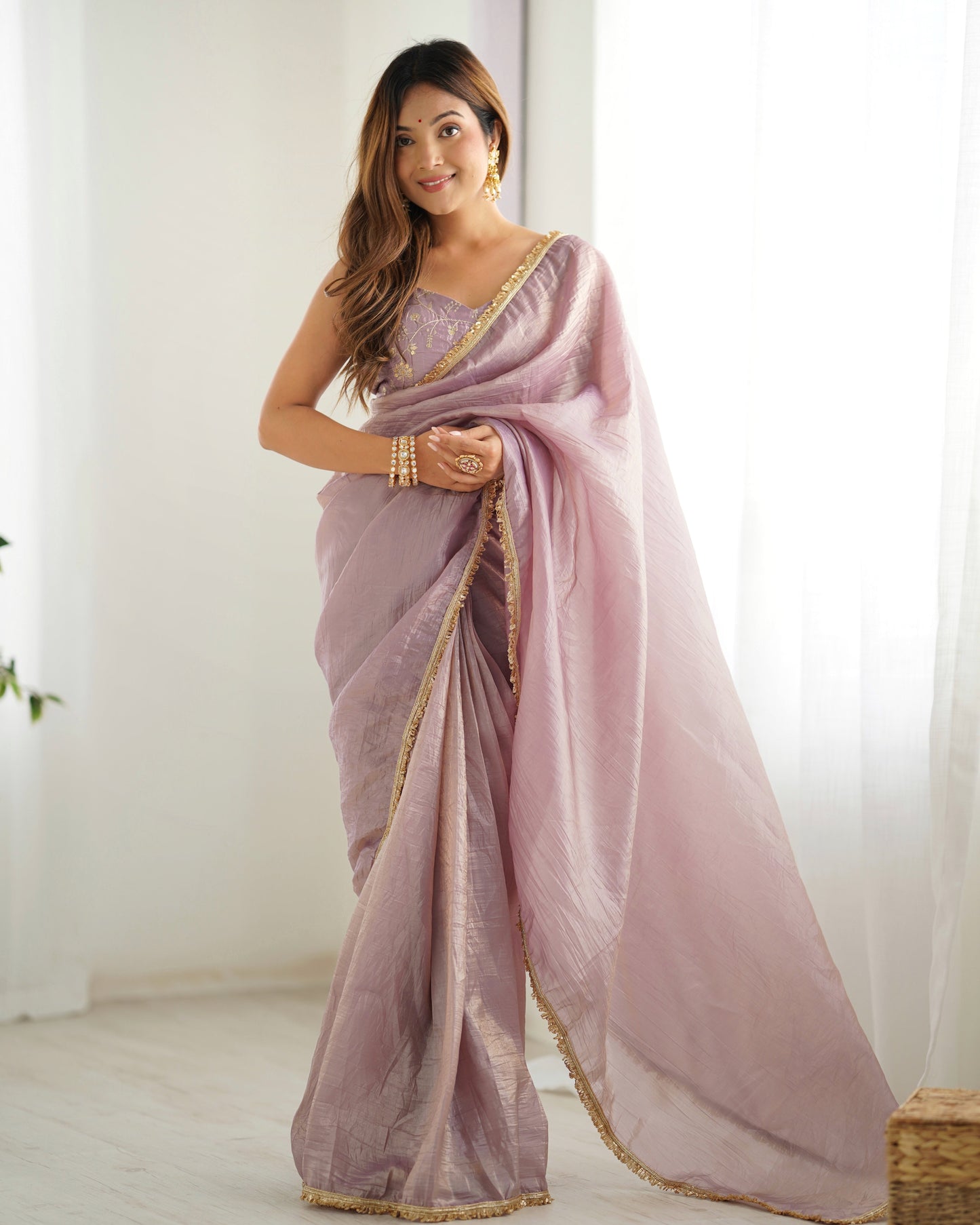 pink silk saree 