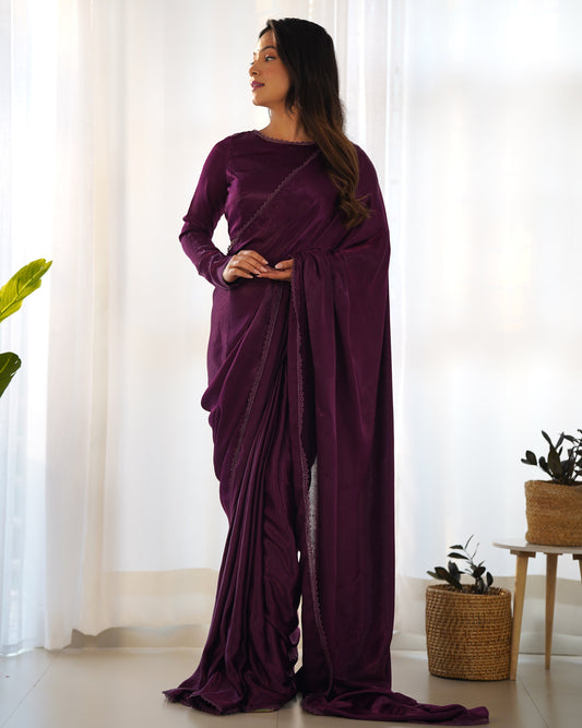 velvet saree 