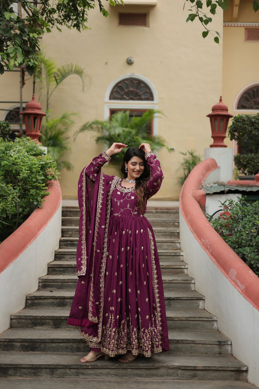 wine long kurti sharara suit set 